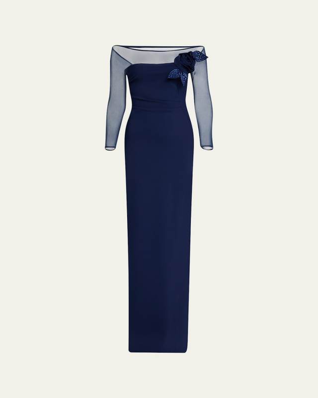 Saori Off-Shoulder Illusion Mermaid Gown